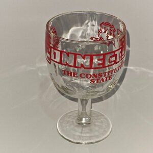 Connecticut The Constitution State Glass Goblet Souvenir Cup USA